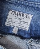  03.31.24 - VTG CROPPED DENIM BIKER JACKET - TRAMWAY DENIM 80s 