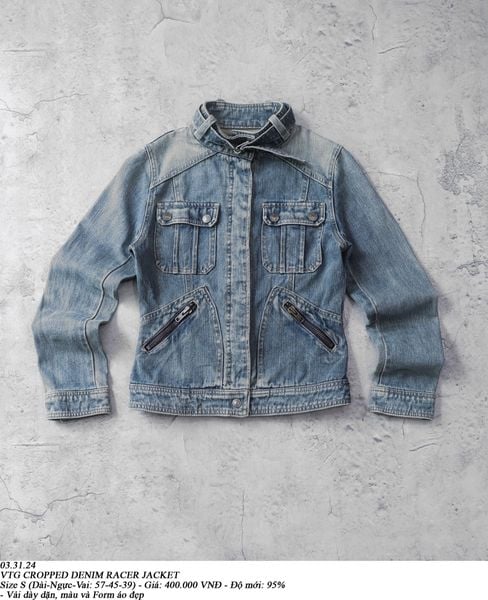  03.31.24 - VTG CROPPED DENIM RACER JACKET 