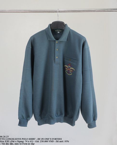  06.26.23 - VTG LONGSLEEVE POLO SHIRT - BE IN ONE'S FORTIES 
