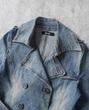  03.31.24 - VTG DENIM PEACOAT JACKET - CHU XXX 