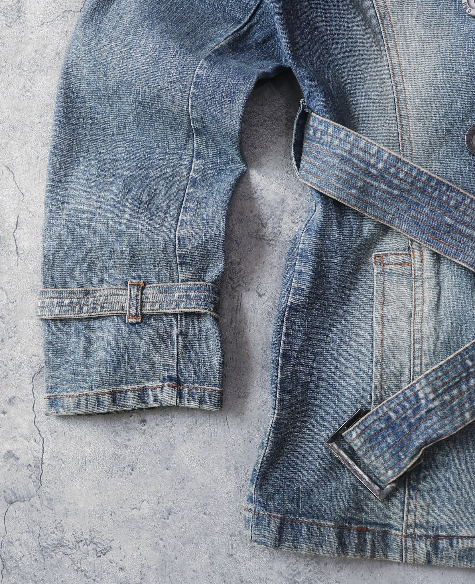  03.31.24 - VTG DENIM PEACOAT JACKET - CHU XXX 