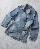  03.31.24 - VTG DENIM PEACOAT JACKET - CHU XXX 