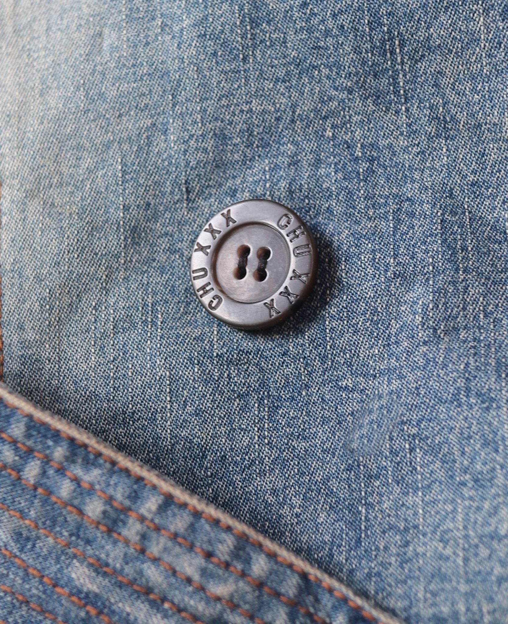  03.31.24 - VTG DENIM PEACOAT JACKET - CHU XXX 