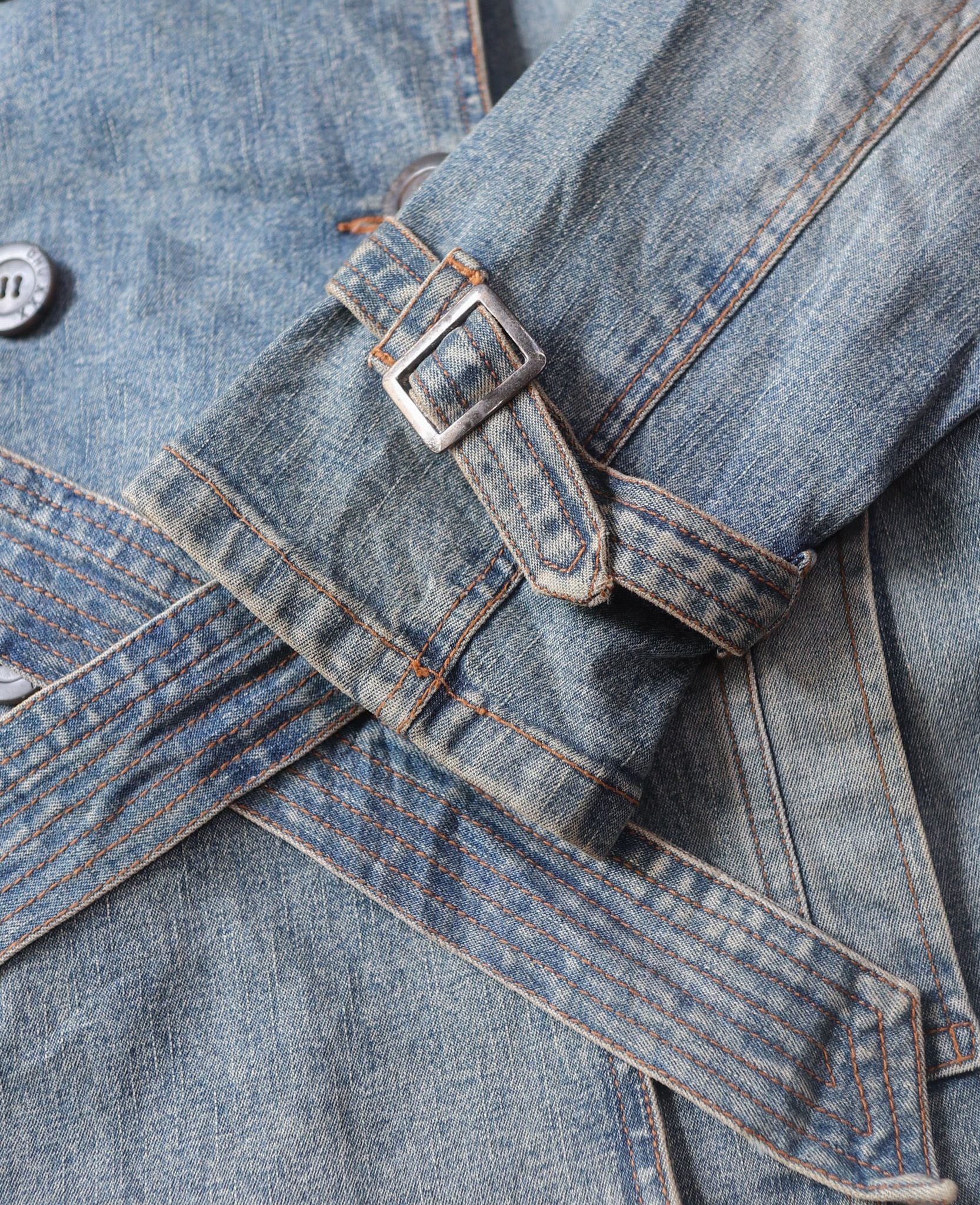  03.31.24 - VTG DENIM PEACOAT JACKET - CHU XXX 