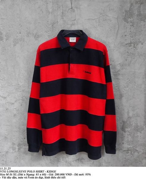  11.21.23 - VTG LONGSLEEVE POLO SHIRT - KIDGE 