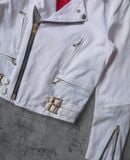  03.31.24 - VTG CROPPED DENIM BIKER JACKET - SABOY CLOTHING 