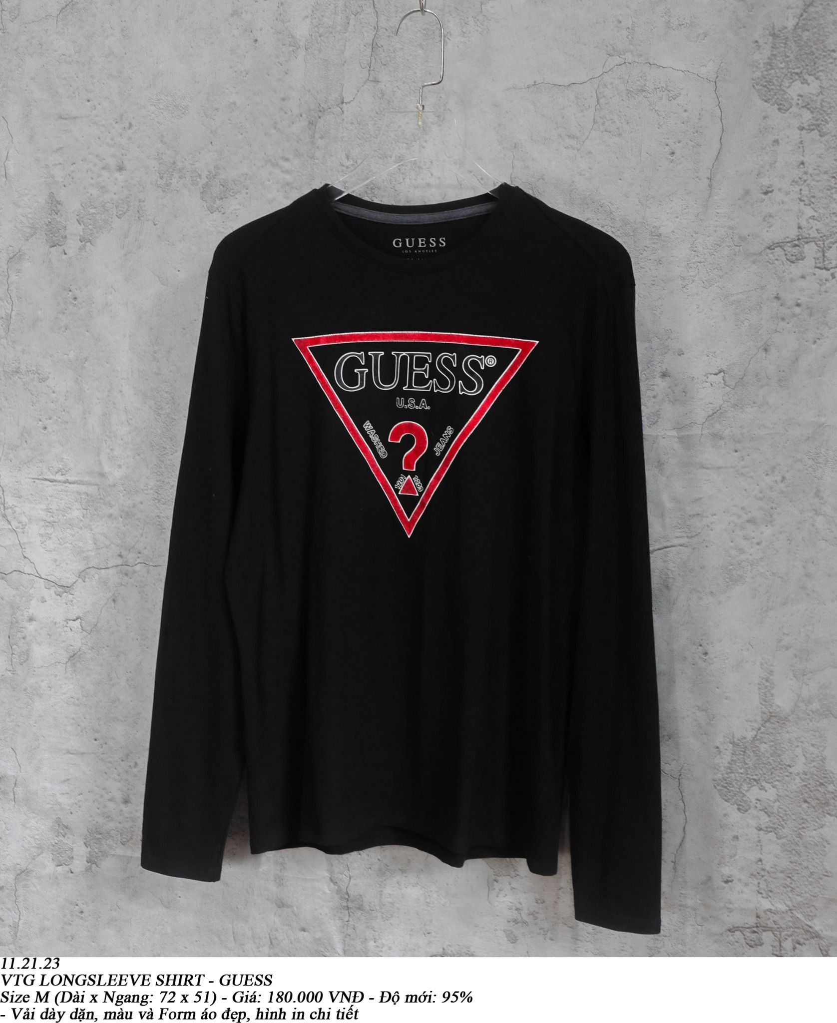  11.21.23 - VTG LONGSLEEVE SHIRT - GUESS 