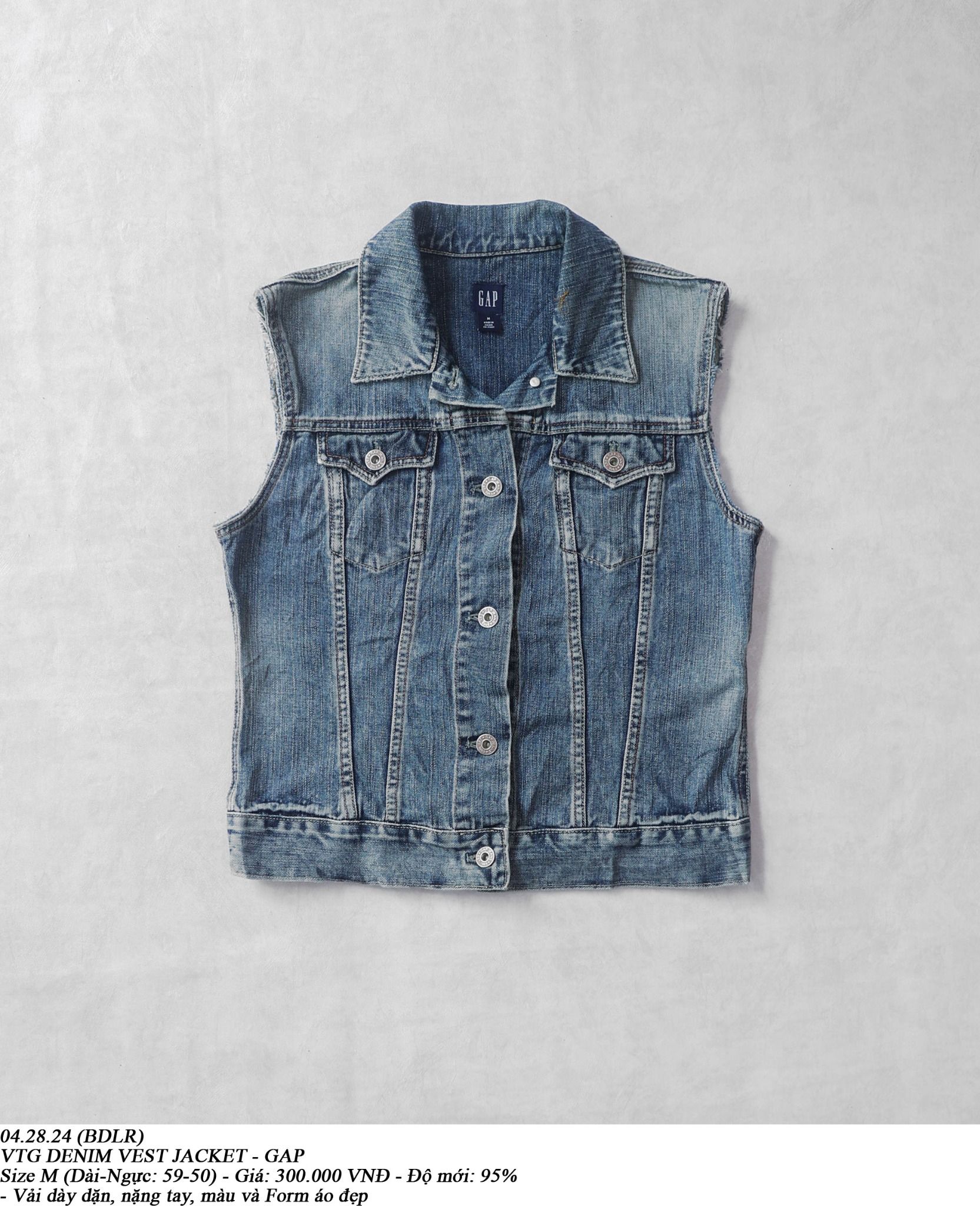  04.28.24 - VTG DENIM VEST JACKET - GAP 