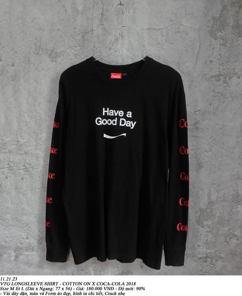  11.21.23 - VTG LONGSLEEVE SHIRT - COTTON ON X COCA-COLA 2018 