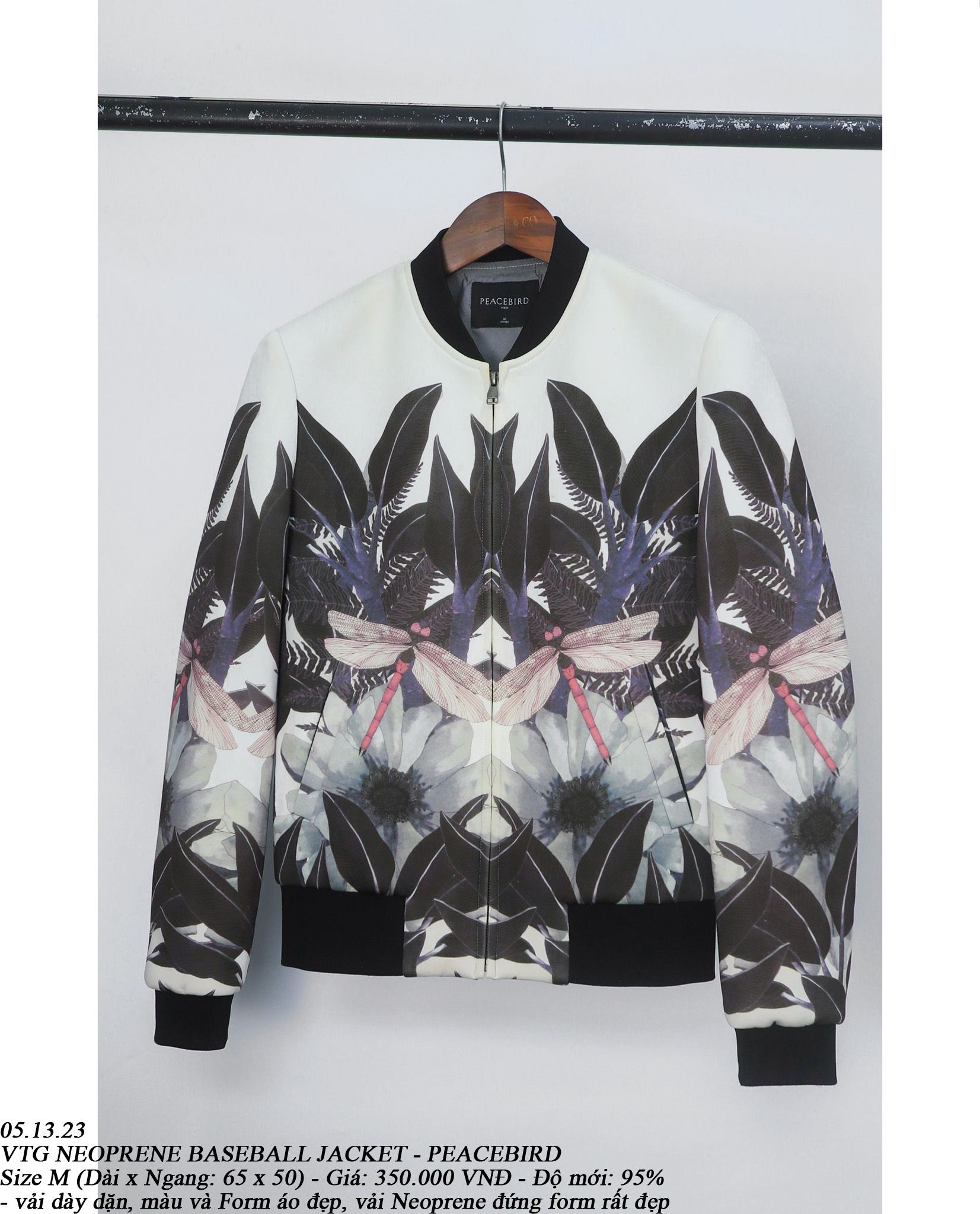  05.13.23 - VTG NEOPRENE BASEBALL JACKET - PEACEBIRD 