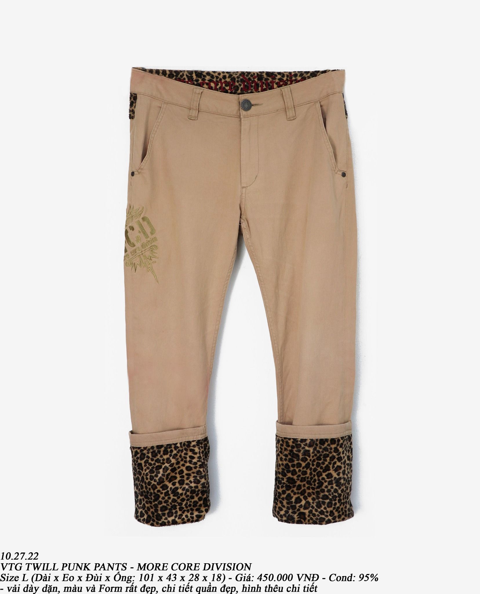  10.27.22 - VTG TWILL PUNK PANTS - MORE CORE DIVISION 