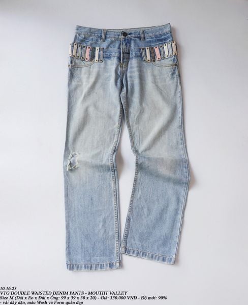 10.16.23 - VTG DOUBLE WAISTED DENIM PANTS - MOUTH VALLEY 
