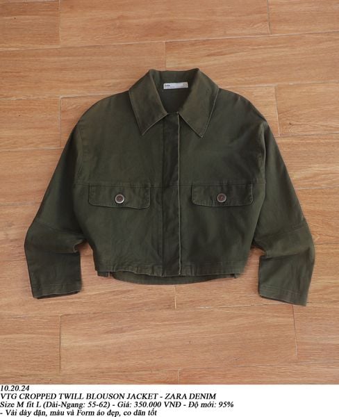  10.20.24 - VTG CROPPED TWILL BLOUSON JACKET - ZARA DENIM 