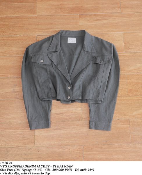  10.20.24 - VTG CROPPED DENIM JACKET -  YI BAI NIAN 