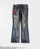  10.23.23 - VTG PUNK FLARED DENIM PANTS - BUZZ SPUNKY 
