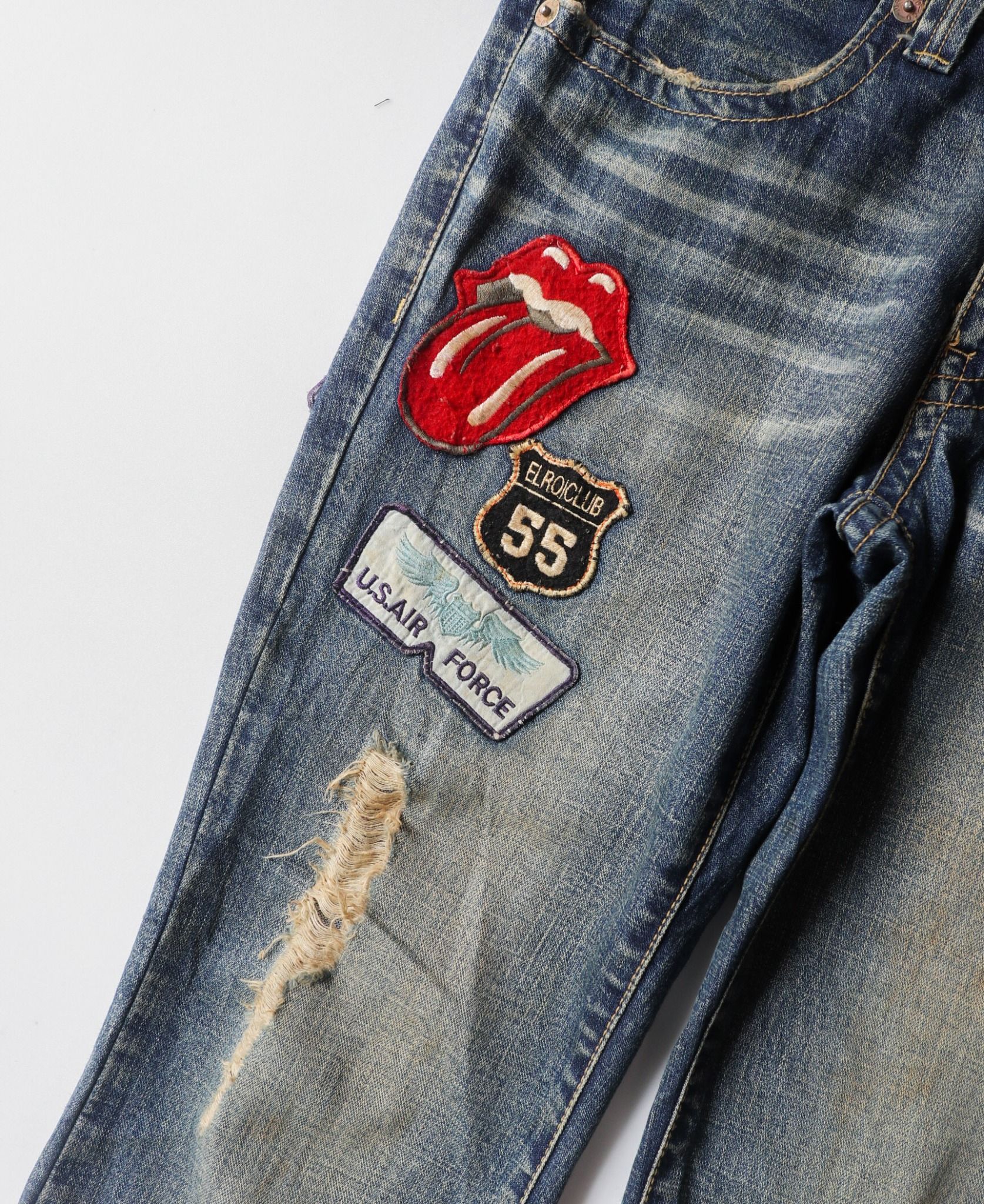  10.23.23 - VTG PUNK FLARED DENIM PANTS - BUZZ SPUNKY 