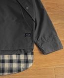  10.27.24 - VTG WINDBREAKER OVERSIZED QUARTER ZIP JACKET - BLACK STUDIO 