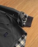  10.27.24 - VTG WINDBREAKER OVERSIZED QUARTER ZIP JACKET - BLACK STUDIO 