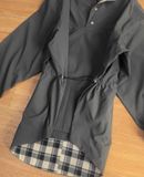  10.27.24 - VTG WINDBREAKER OVERSIZED QUARTER ZIP JACKET - BLACK STUDIO 
