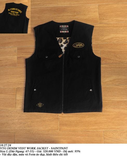  10.27.24 - VTG DENIM VEST WORK JACKET - SAINTPANT 