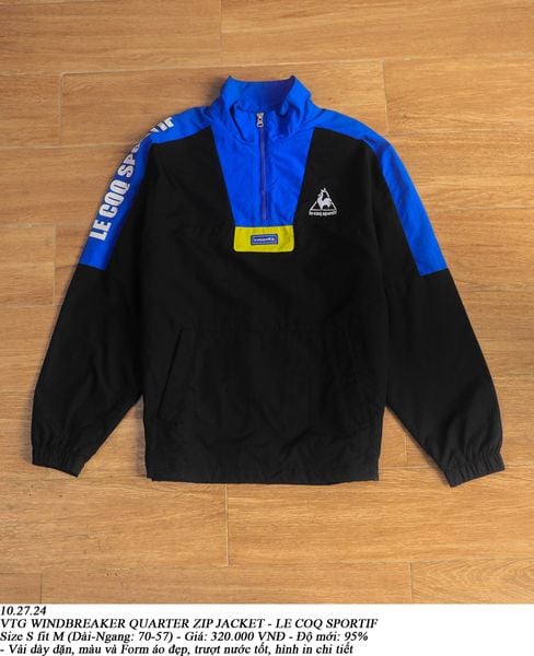  10.27.24 - VTG WINDBREAKER QUARTER ZIP JACKET - LE COQ SPORTIF 