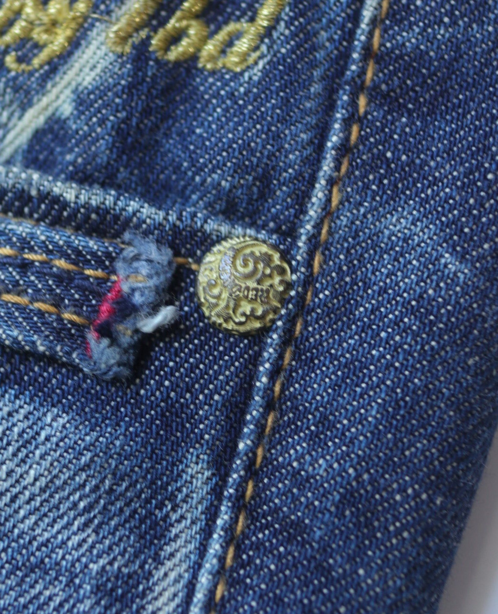 07.14.23 - VTG FLARED DENIM PANTS - RED PEPPER 