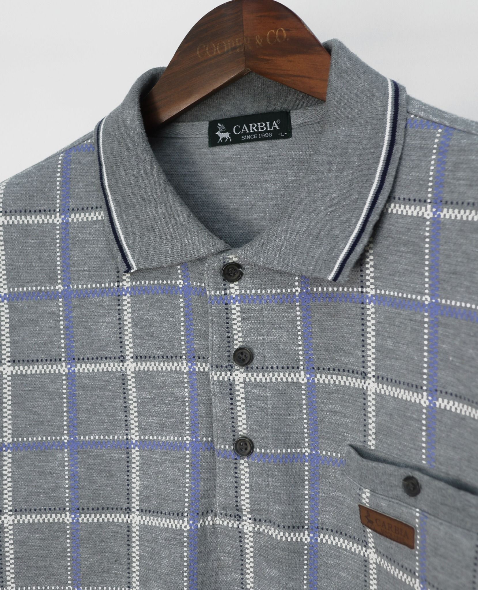  07.20.23 - VTG KNIT LONGSLEEVE POLO SHIRT - CARBIA 