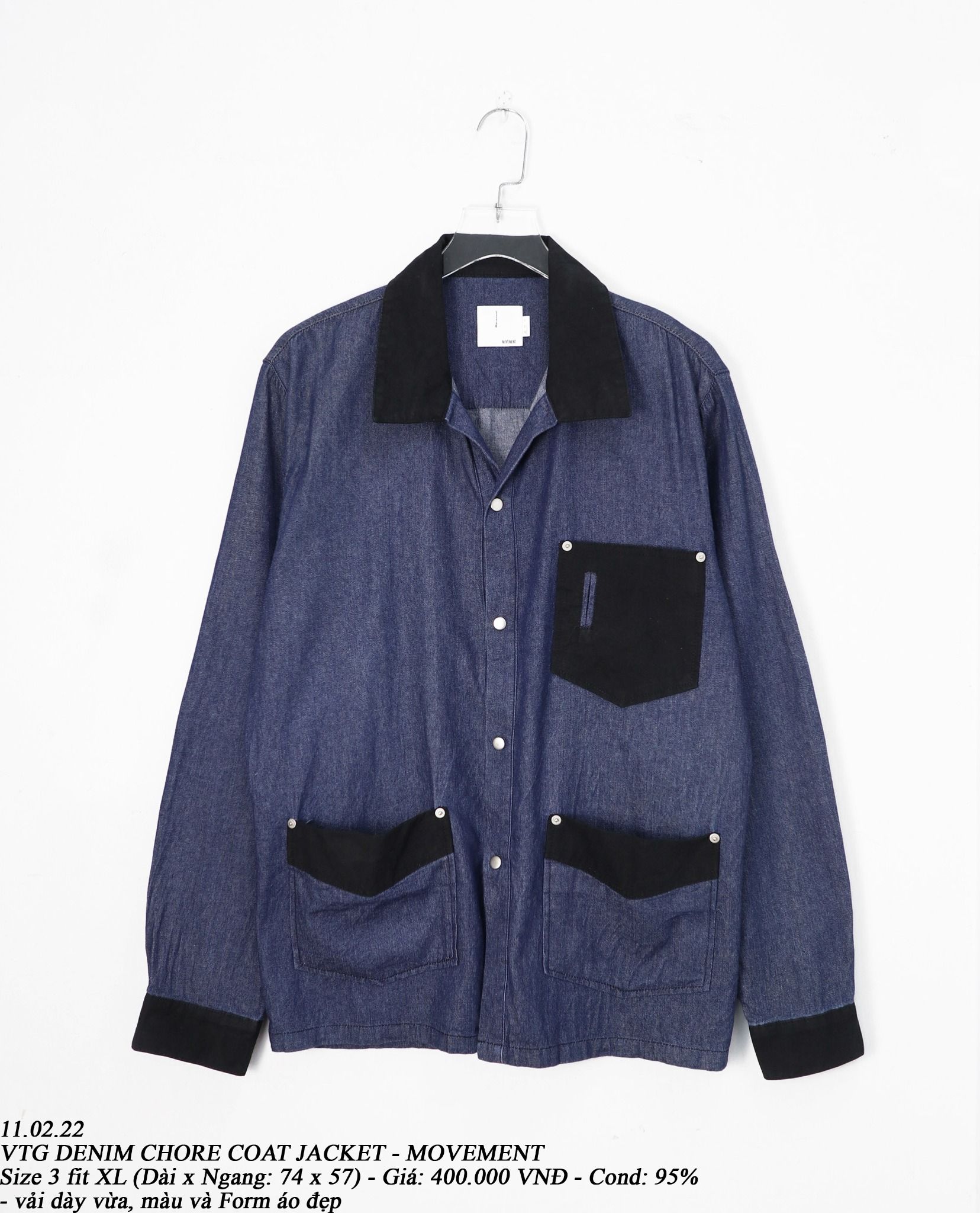  11.02.22 - VTG DENIM CHORE COAT JACKET - MOVEMENT 