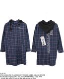  11.01.22 - VTG LONGLINE FLANNEL BUTTON UP SHIRT - FRANK STONE 
