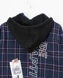  11.01.22 - VTG LONGLINE FLANNEL BUTTON UP SHIRT - FRANK STONE 