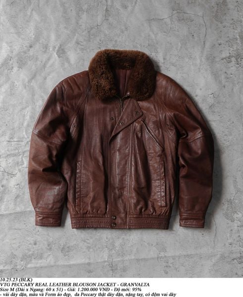  10.25.23 - VTG PECCARY REAL LEATHER BLOUSON JACKET - GRANVALTA 