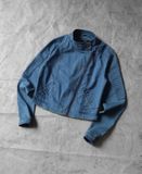  10.25.23 - VTG CROPPED BIKER DENIM JACKET - FOREVER 21 