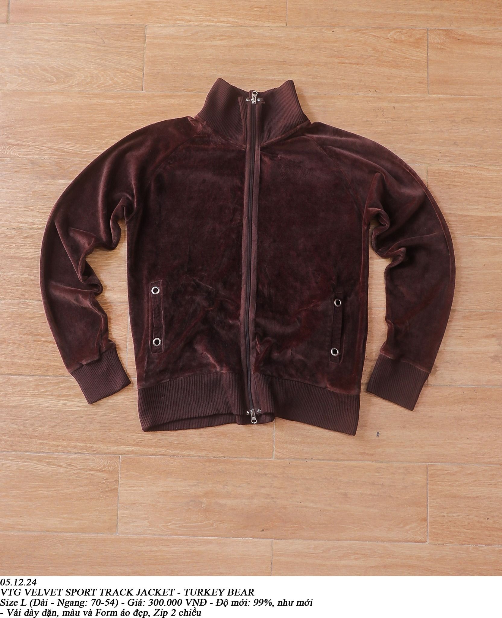  05.12.24 - VTG VELVET SPORT TRACK JACKET - TURKEY BEAR 