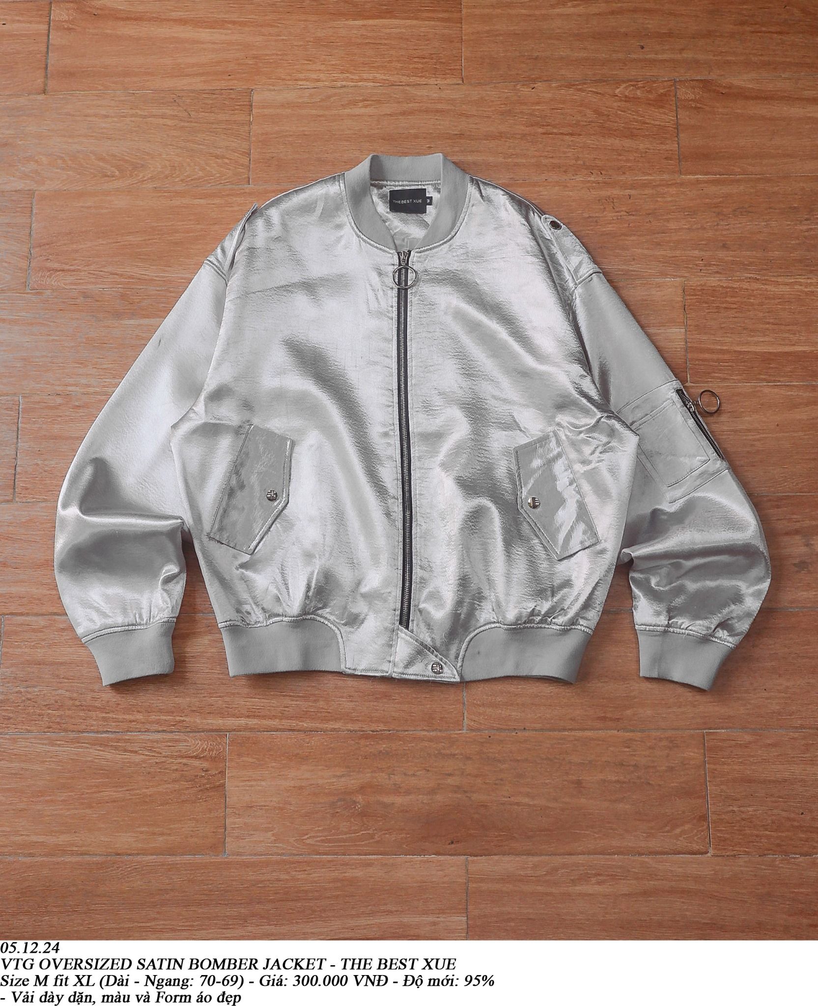  05.12.24 - VTG OVERSIZED SATIN BOMBER JACKET - THE BEST XUE 