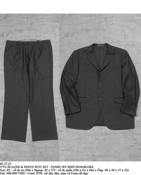  02.27.23 - VTG BLAZER & PANTS SUIT SET - PASHU BY SHIN HOSOKAWA 