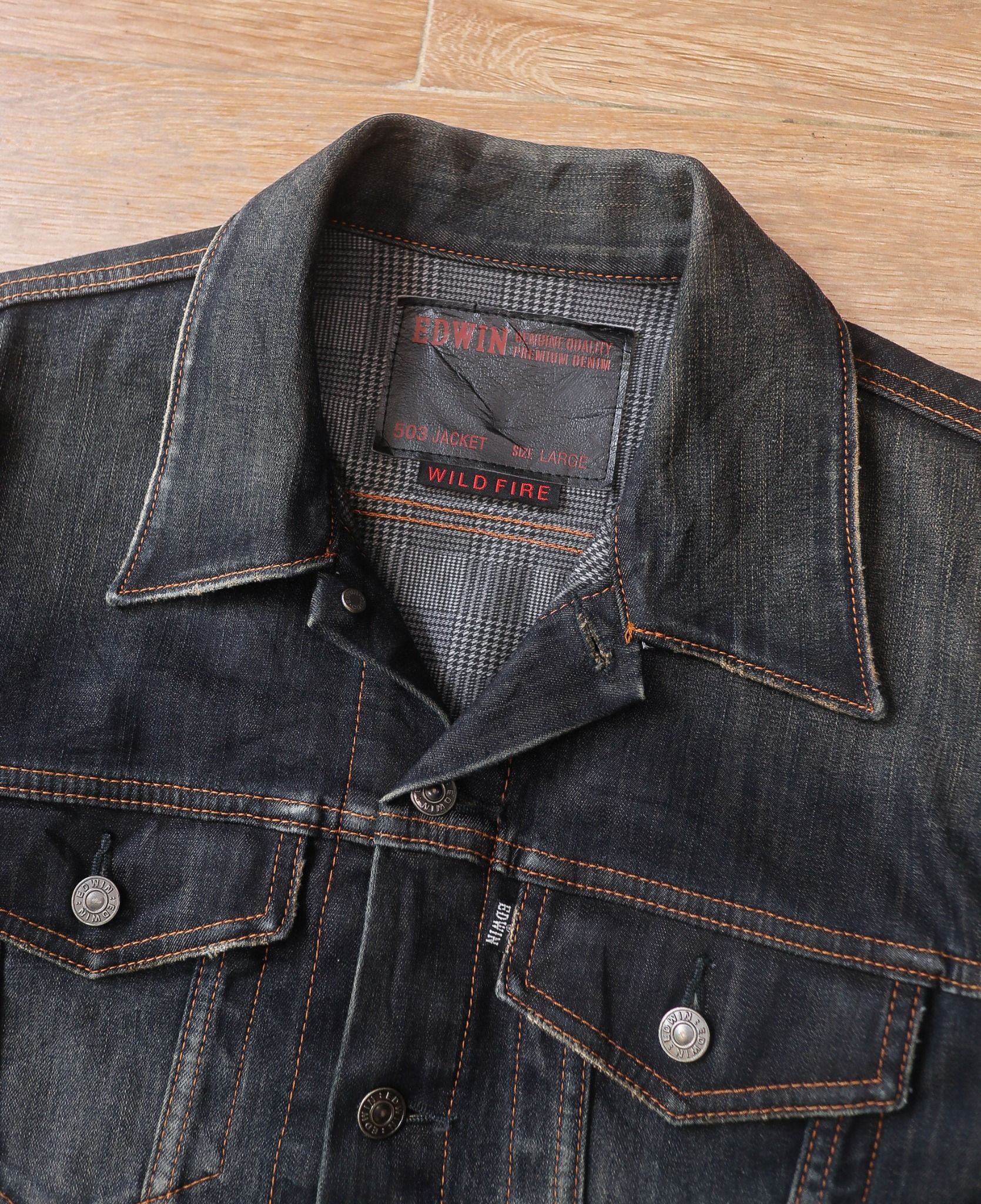  05.13.24 - VTG DENIM JACKET - EDWIN WILD FIRE 