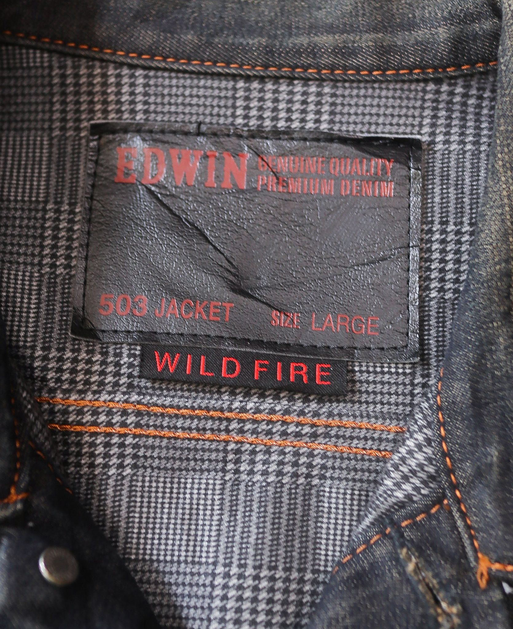  05.13.24 - VTG DENIM JACKET - EDWIN WILD FIRE 