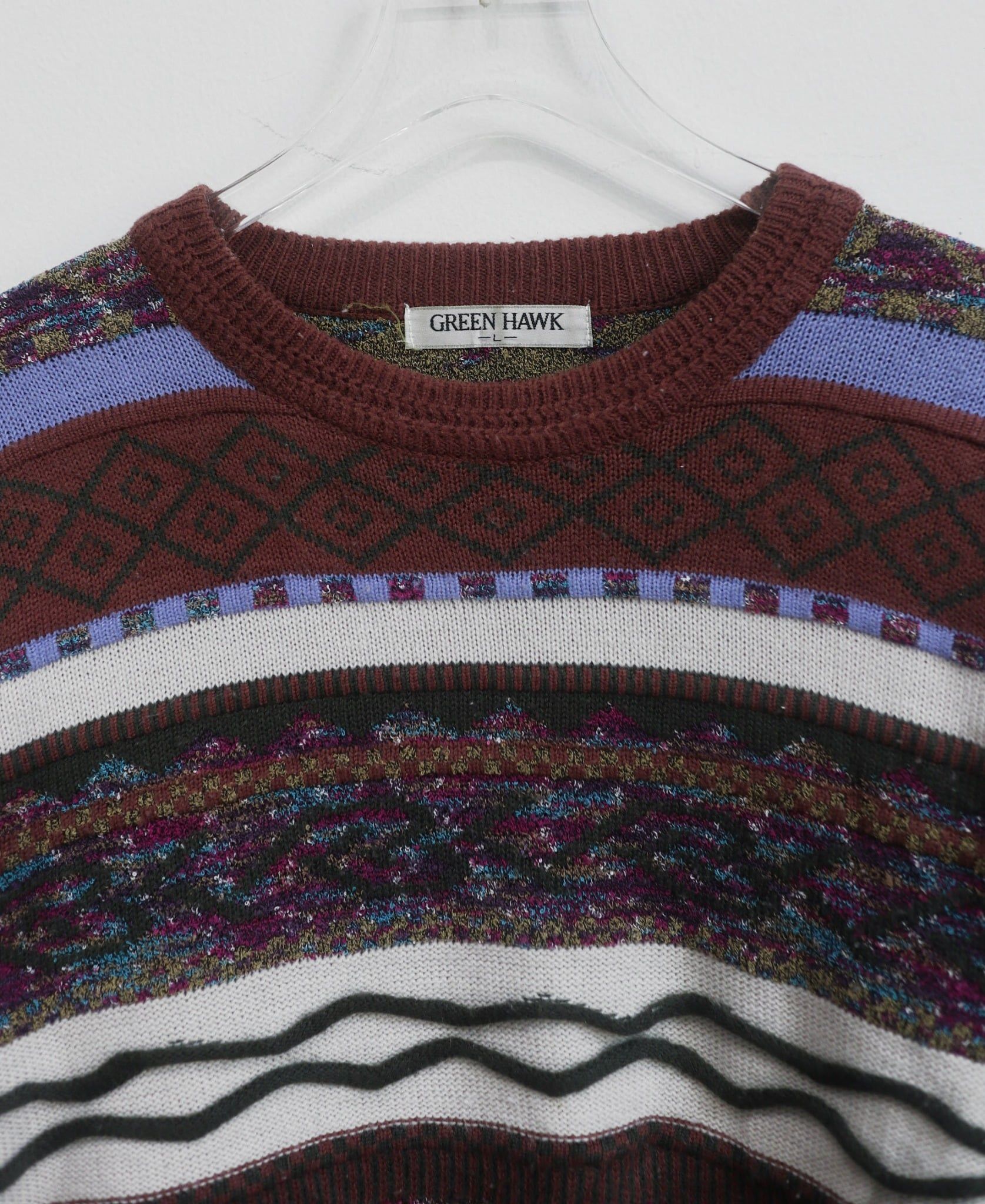  11.16.23 - VTG KNIT SWEATSHIRT - GREEN HAWK 