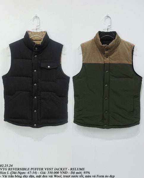  02.25.24 - VTG REVERSIBLE PUFFER VEST JACKET - RELUME 