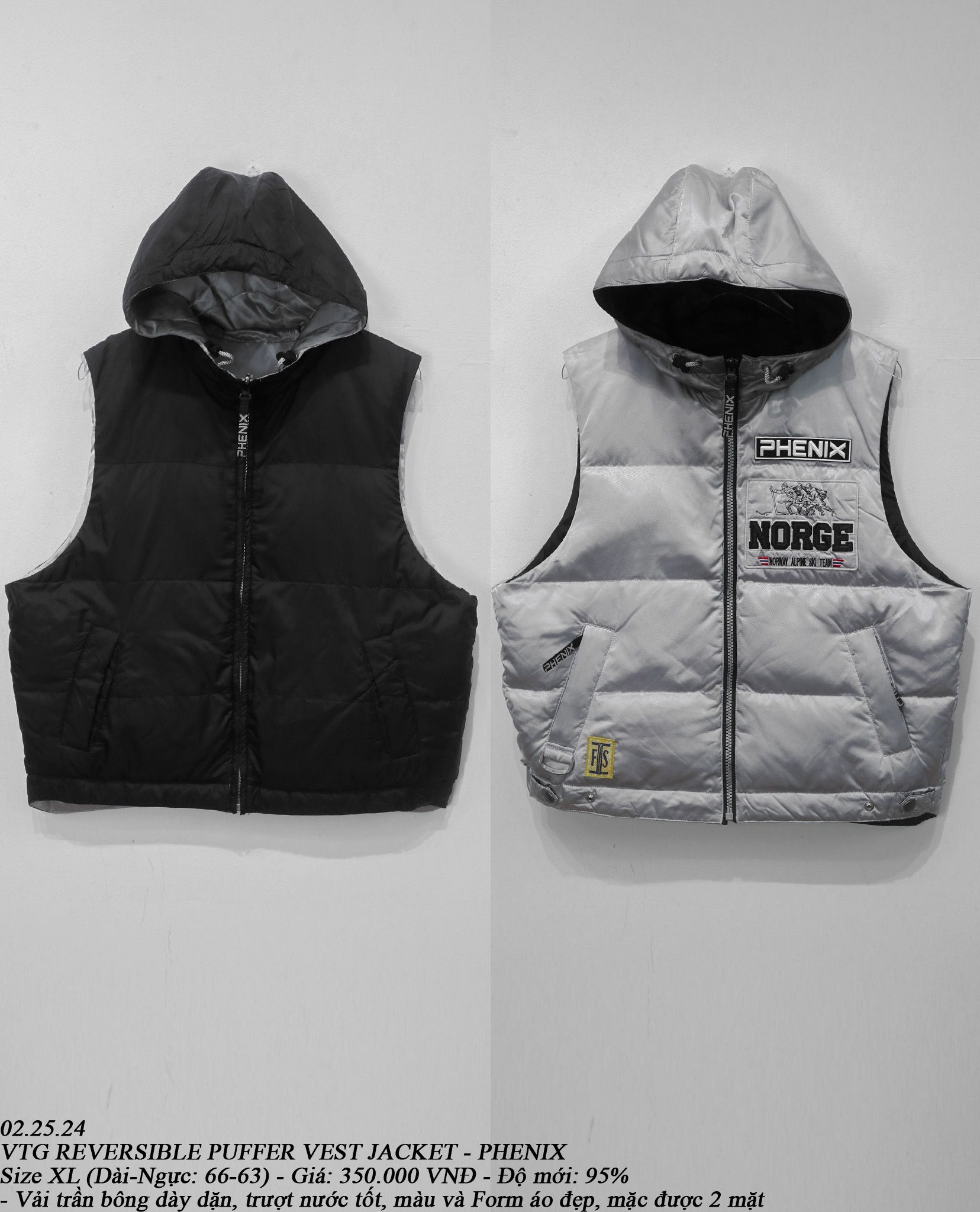  02.25.24 - VTG REVERSIBLE PUFFER VEST JACKET - PHENIX 