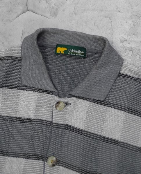  02.23.23 - VTG KNIT BUTTON UP SHIRT - GOLDEN BEAR BY JACK NICKLAUS 