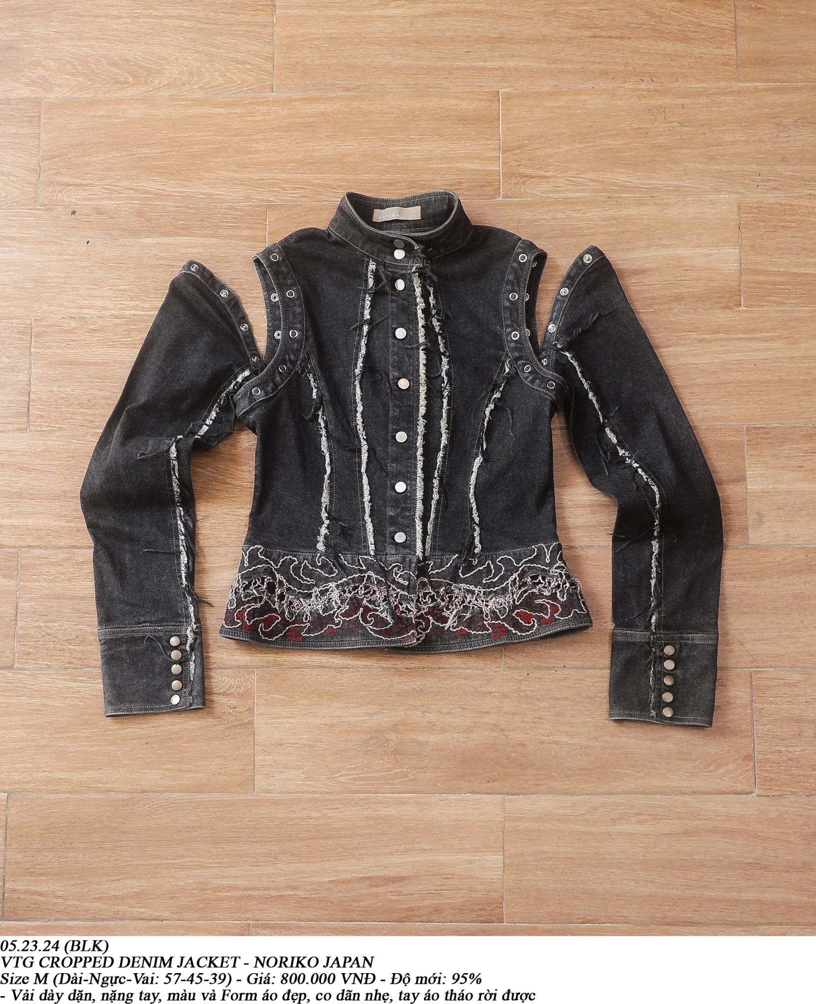  05.23.24 - VTG CROPPED DENIM JACKET - NORIKO JAPAN 