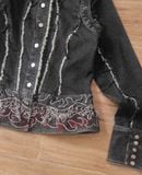  05.23.24 - VTG CROPPED DENIM JACKET - NORIKO JAPAN 