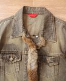  05.23.24 - VTG FUR TRIM CROPPED DENIM JACKET - KOJI TACHIYAMA 