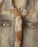  05.23.24 - VTG FUR TRIM CROPPED DENIM JACKET - KOJI TACHIYAMA 