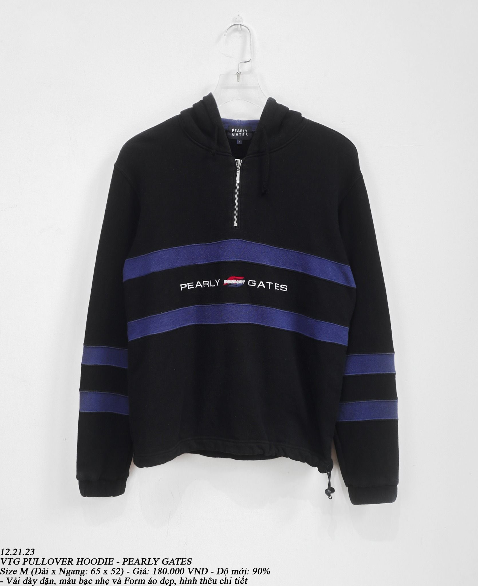  12.21.23 - VTG ZIP UP HOODIE - PEARLY GATES 