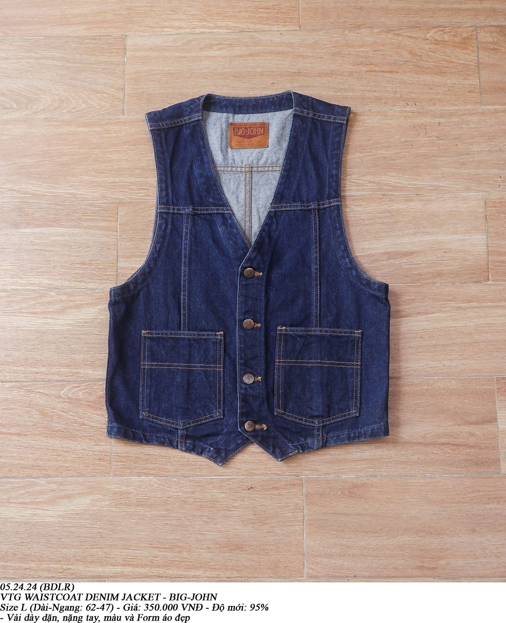  05.24.24 - VTG WAISTCOAT DENIM JACKET - BIG-JOHN 