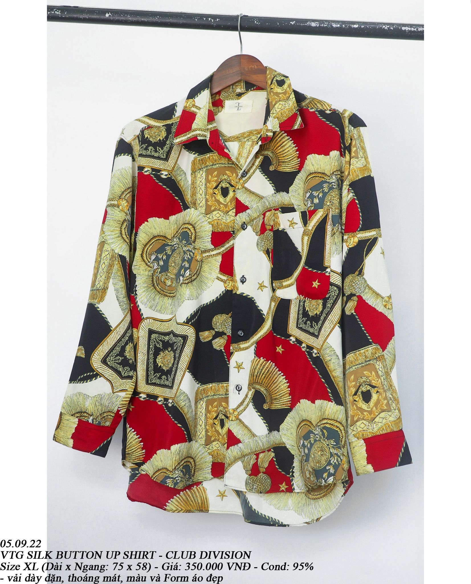  05.09.23 - VTG SILK BUTTON UP SHIRT - CLUB DIVISION 