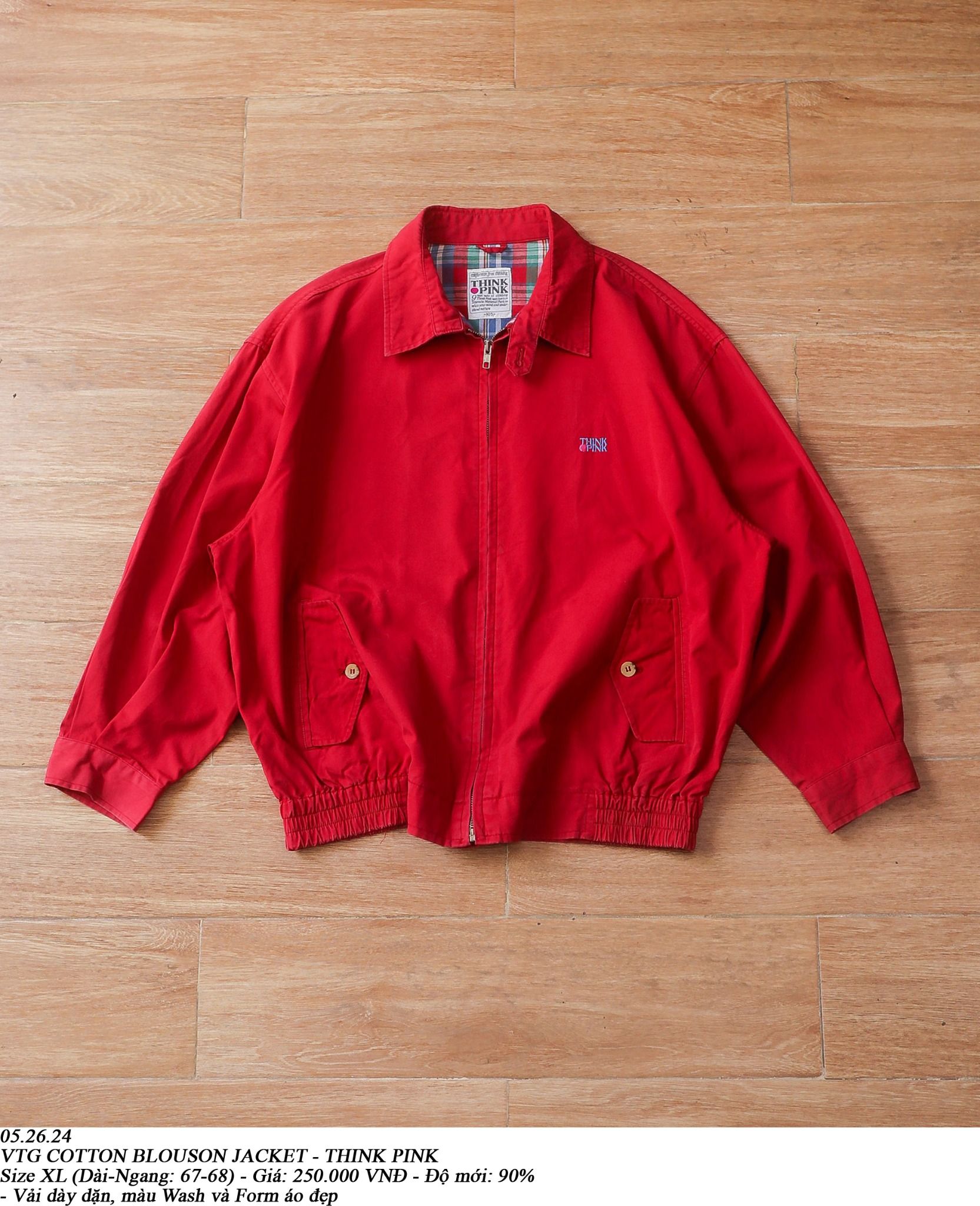  05.26.24 - VTG COTTON BLOUSON JACKET - THINK PINK 