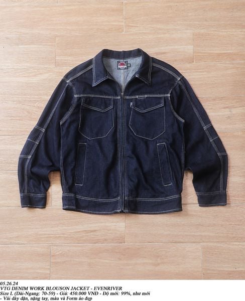  05.19.24 - VTG DENIM BLOUSON WORK JACKET - EVENRIVER 